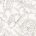 VEELIKE Sketch Floral Peel and Stick Wallpaper Boho Peonies Floral Wallpaper for Bedroom Bathroom 17.7''x118'' Vintage Beige Flower Wall Mural Self Adhesive Removable Contact Paper for Walls Cabinets