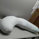 Momcozy Pregnancy Pillows for Side Sleeping, J Shaped Maternity Body Pillow for Pregnancy, Soft Pregnancy Pillow for Head Neck Belly Support, Blue