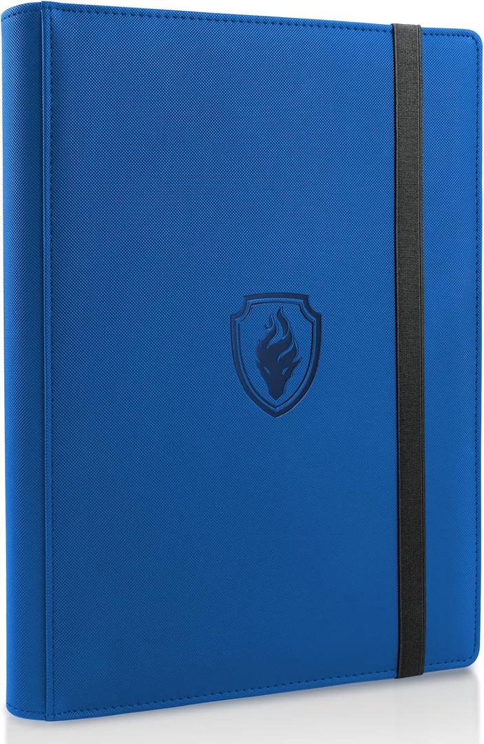 PU Cover Card Binder - 9 Pocket, Sturdy Card Collection Album, Trading Card Holder Folders for YuGiOh, MTG, TCG & Sports Cards, Royal Blue