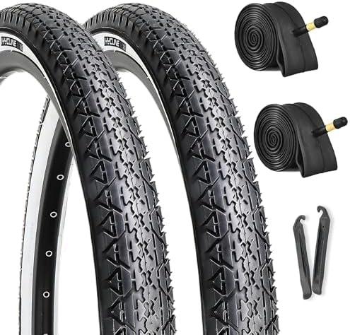 Hycline 26x2.125 Cruiser Bike Tires Set: 2-Pack 26-inch Premium Butyl Rubber Puncture-Resistant Folding Replacement Bicycle Tires for Beach Cruiser and Urban Commuting Bicycle