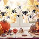 FLORMOON 50PCS Realistic Spider Figures  Multi-Size Creepy Insect Toys for Halloween Decorations & Pranks, Educational Animal Model Playset, Birthday Gifts for Kids (Multi-Size)
