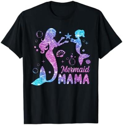 Cute Mermaid Mama Mermaid Mom Mommy Happy Mothers Day Women T-Shirt M