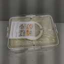 Shopwithgreen Fruit Storage Containers for Fridge with Lid and Handle, Portable Fresh Produce Saver, Food Box Container with 4 Removable Colanders for Berry, Vegetable, Refrigerator Organizer Bins