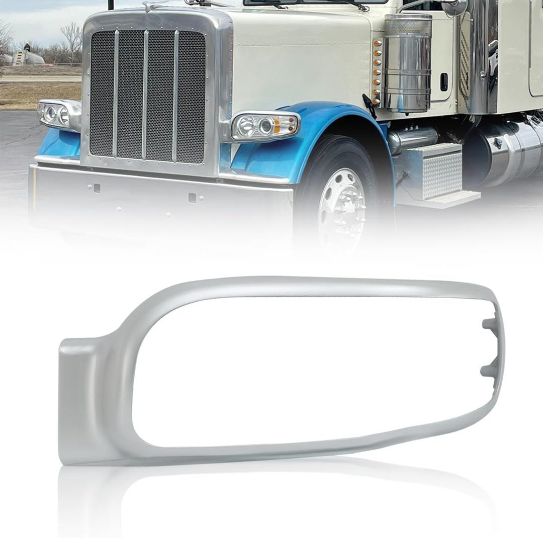 Headlight Bezel Chrome fit for Peterbilt 389 Semi Trucks Right Passenger Side (Front Headlight Bezel) (Right)