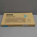 Wireless Keyboard and Mouse Combo, MARVO 2.4G Ergonomic Wireless Computer Keyboard with Phone Tablet Holder, Silent Mouse with 6 Button, Compatible with MacBook, Windows (Black)