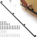 Bar Foot Rail Kit 4ft / 6ft / 8ft, Matte Black Bar Foot Rest Brackets with Internal Connector and End Caps, Galvanized Steel Complete Undercounter Combination Mount