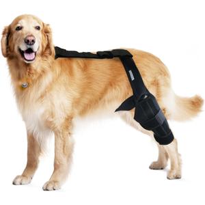 Dog Knee Brace for Hind & Rear Legs Canine Leg Support for ACL, CCL, and Cruciate Ligament Injuries, Arthritis, and Post-Surgery Recovery Adjustable, Durable, Black, Size XXL