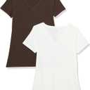Amazon Essentials Women's Regular-Fit Short-Sleeve T-Shirt (Crewneck and V-Neck Options), Multipacks (Medium)