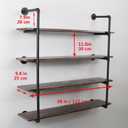 MBQQ Industrial Retro Pipe Shelf 48in 4 Tier Wall Mounted,Rustic Floating Shelves,Farmhouse Kitchen Bar Shelving,Home Decor Book Shelves,DIY Bookshelf Hanging Wall Shelves,Black