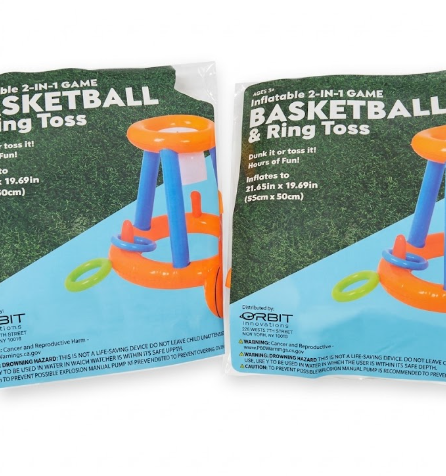 2 x Inflatable 2-in-1 Basketball & Ring Toss