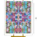 Acrylic Serving Tray with Gold Handles - 11"x14" Decorative Clear Tray, Pink and Blue Multicolor - Vanity, Cofee Table, Bar Cart, or Bathroom Organizer