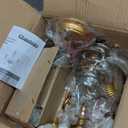 Chanlited Plug in Modern 3Light Vintage Gold Chandelier with Glass Crystals, Candle Style Pendant Light Fixtures for Living Room, Girls Room, Kitchen Island, Entryway