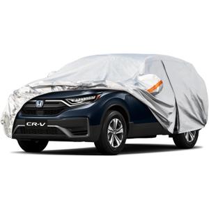 Kayme 6 Layers SUV Car Cover Custom Fit for Honda CRV CR-V (1995-2025), Waterproof All Weather for Automobiles,Rain Sun UV Protection.Silver