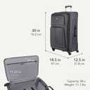 SwissGear Sion Softside Expandable Spinner Luggage Durable Lightweight Travel Suitcase, Dark Grey, Checked-Large