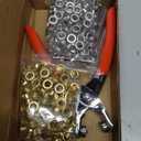 643Pcs Grommet Tool Kit 1/2 Inch(Inside Hole Size) Eyelet Kit with 320Pcs Eyelets Grommets, 320Pcs Washers, and Grommet Eyelet Pliers for Leather/Belt/Shoes/Crafts