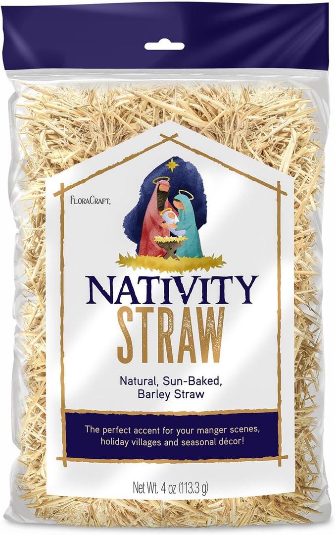 FloraCraft Decorative Nativity Straw 4 Ounce Natural