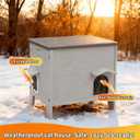 Weatherproof Outdoor Heated Cat House for Feral Cat, Plastic Elevated Cat Shelter with Escape Door, Easy Assemble, Expansive Interior‌ Grey 22.0" L x 21.0" W x 16.0" H