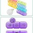 Pill Organizer 3 Times a Day, Daily Pill Box 7 Day, Weekly Cases Medicine Organizers to Hold Vitamins and Medication (Multicolor)