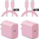 iPhone 17 16 15 Charger Fast Charging 10FT - 20W USB C Charger Block with 10FT Type C to C Cable Compatible with iPhone 17/17 Pro/17 Pro Max/Air/16/16e/15, iPad Pro, iPad Air (Pink)