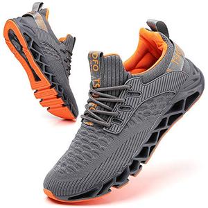 SKDOIUL Men Sport Running Sneakers Tennis Athletic Walking Shoes Mesh Breathable Comfort Fashion Casual Gym Runner Jogging Trainers Grey, Size 10