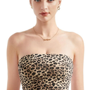 SUUKSESS Women Sexy Tube Top Summer Y2K Going Out Double Lined Basic Tank Top (Large, Leopard)