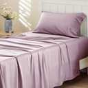 Bedsure GentleSoft Cooling Sheets Twin, Rayon Derived from Bamboo, Breathable & Soft Twin Sheets Set, Deep Pocket Up to 16 Inches, Hotel Luxury Silky Bedding for Hot Sleepers, Lavender
