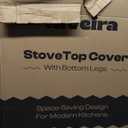 Riveira 30 x 22 Bamboo Natural Stove Top Covers for Electric Stove & Gas Stove Top Covers for Gas Burners  Large Gas Stove Cover with Handle & Juice Groove  Rustic Stove Covers for Gas Stove Top
