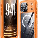 GOLDJU Magnetic for iPhone 17 Pro Max Case-Waterproof, Built-in Screen & Camera Protector-IP68 Underwater Full Body 16FT Military Dropproof Shockproof Case for 17 Pro Max 6.9''- Orange