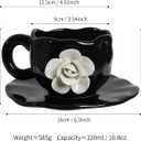 Cute Ceramic Coffee Cups, Unique Fancy Tea Cups with Saucer, 11OZ for Cappuccino Latte Milk