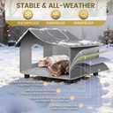 Outdoor Cat House Weatherproof, Outside Cat House for Outdoor Feral Cats, Insulated Cat Shelter with Cozy Mat and Elevated Bases, Unheat