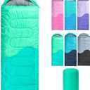 Sleeping Bag - 3 Seasons for Adults Kids Boys Girls Camping Hiking - Warm Cold Weather Lightweight Portable with Compression Bag for Backpacking in Spring, Summer, Fall and Winter (Single, 3 lbs-Green)