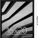 Americanflat 16x20 Picture Frame with Polished Plexiglass - Streamline Collection - Thin Border Picture Frame for Wall Display - Hanging Hardware Included - Black