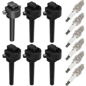 ECCPP 6 ignition coils with 6 iridium Spark Plugs,UF252,for Isuzu Trooper 3.5L 2000-2002,for Isuzu Rodeo 3.2L 2000-2004,for Isuzu Axiom 3.5L 2002-2004,UF252 C1255 E866