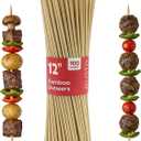 GUSTO [12 Inch - 100 Count] Bamboo Skewers for Shish Kabob, Grilling, Fruits, Appetizers, and Cocktails (Formerly Comfy Package)