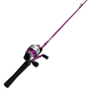 Zebco 33 Spincast Reel and Fishing Rod Combo, 6-Foot 2-Piece Rod, Purple