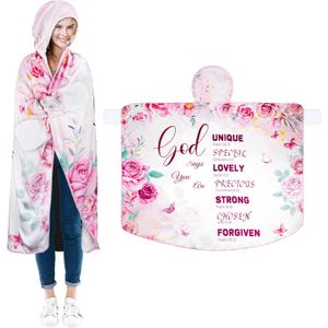 Wearable Hooded Blanket, Soft Hooded Cloak Hoodie Blanket for Women, Adults, Hoodie Blankets Gifts for Mother's Day