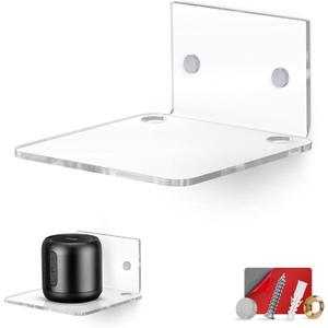 4.5" Small Baby Monitors & Speaker Wall Mount Shelf, Adhesive & Screw in, Also for Security Cameras, WiFi Routers, Decor, Plants, Photos, Kitchen, Cable Box & More, Universal