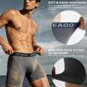 Men's Ultra Soft Boxer Briefs No Ride Up Underwear with 3D Pouch-High Elasticity&Breathable for All-Day Comfort (Medium, Black)