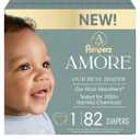 Pampers Amore, Size 1 (8-14 lbs), 82 Count, Our Best Diaper – Hypoallergenic & Fragrance Free, Up to 100% Leakproof, Soft as Cashmere
