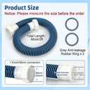 24inch 1 1/2" Pool Sand Filter Pump Hose For Above Ground Pool 2ft 1.5 Inch Eva Pool Sand Pump Replacement Hose For Saltwater Systems And Sand Filters (Blue)