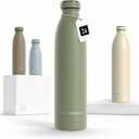 LARS NYSM Stainless Steel Insulated Water Bottle 12oz 17oz 25oz 34oz 51oz | Insulated Thermo Flask for Hot and Cold Beverages | Leakproof Drinking Bottle (Sage Green, 25.4oz)