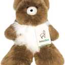 Alpaca Bear Stuffed Animal Crafted in Luxury Alpaca Wool Hypoallergenic & Ultra-Soft Toy Perfect for Cute Nursery Decor and a Huggable Gift (Brown & White, 18 inches)