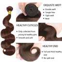 Chocolate Brown Body Wave Bundles Color 4 Human Hair Bundle Niegmeag Brazilian Virgin Remy Hair 3 Bundles 24 26 28 Inch Double Weft Soft and Silky Color 4 Body Wave Bundle 300g