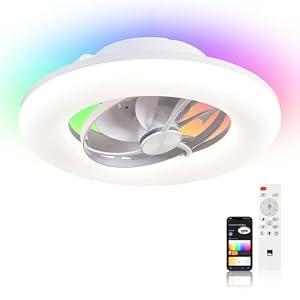Orison Smart Ceiling Fan Light, 360° Rotation, Alexa, App & Remote | 360° Rotation, 18° tilt, RGB backlight, 6 speeds, reversible airflow, dimmable CCT light, Alexa & Google Home control