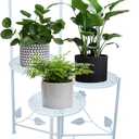 Plant Stand Indoor Outdoor, 3/4 Tier 30" Tall Metal Flower Pot Holder Shelves, Tiered Plant Rack Organizer, Planter Display Storage Shelf for Patio Balcony Garden Living Room Corner(White)