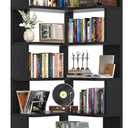Armocity Corner Book Shelf - 6 Tier Corner Bookshelf Etagere Bookcase with Baffle, Freestanding L Shaped Display Shelf Stand for Home Office, Living Room, Bedroom, Kitchen, Black