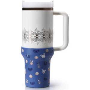 Print Boot for Stanley, Rubber Cup Bottom Protector Sleeve Accessories for Stanley Quencher H2.0 FlowState Tumbler 40oz / Adventure Quencher Tumbler 40oz (Blue)