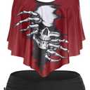 DRESSFO Women's Bikini Set High Waisted Bikini Two Piece Bathing Suit Tummy Control Tankini Gothic Skull Swimsuit (Large, Black_2)