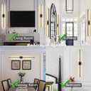 Only Suitable for Small Junction Box Set of 2 Dimmable Hardwired Linear Black LED Wall Sconce Narrow Small Base 40 Inch Vanity Wall Light for Living Room Bedroom (2 Pack, 40'', Black, Dimmable)