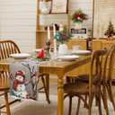 Christmas Red Bird Branch Table Runner Snowman Cardinal Burlap Table Runners, Winter Xmas Seasonal Coffee Table Center Decor for Home Kitchen Dining Party Indoor Outdoor 13x108 Inch